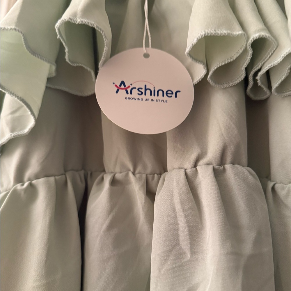 Arshiner Light Green Ruffle Dress - Picture 2 of 9